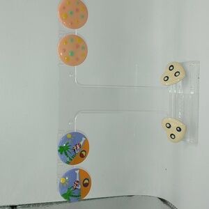 3 pairs of vintage pierced earrings